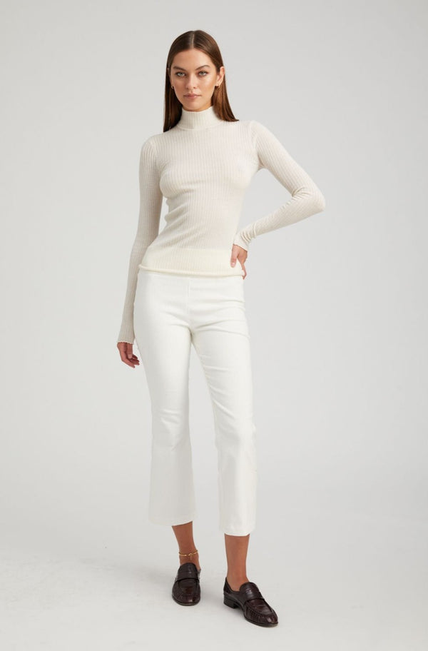 sprwmn White Corduroy Crop Flare Pants White