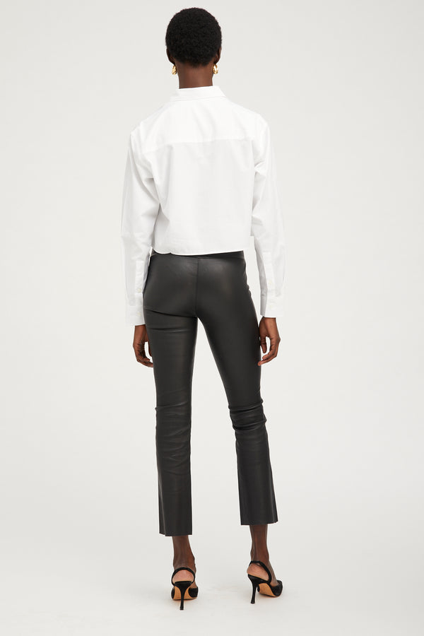 Sprwmn White Cropped Button Down White