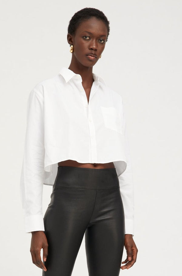sprwmn White Cropped Button Down White