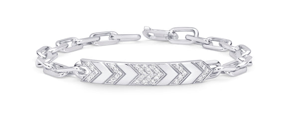 Sprwmn White Gold Diamond Chevron Chain Bracelet