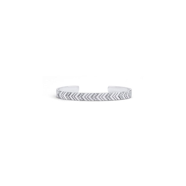 Sprwmn White Gold Multi-Diamond Chevron Cuff
