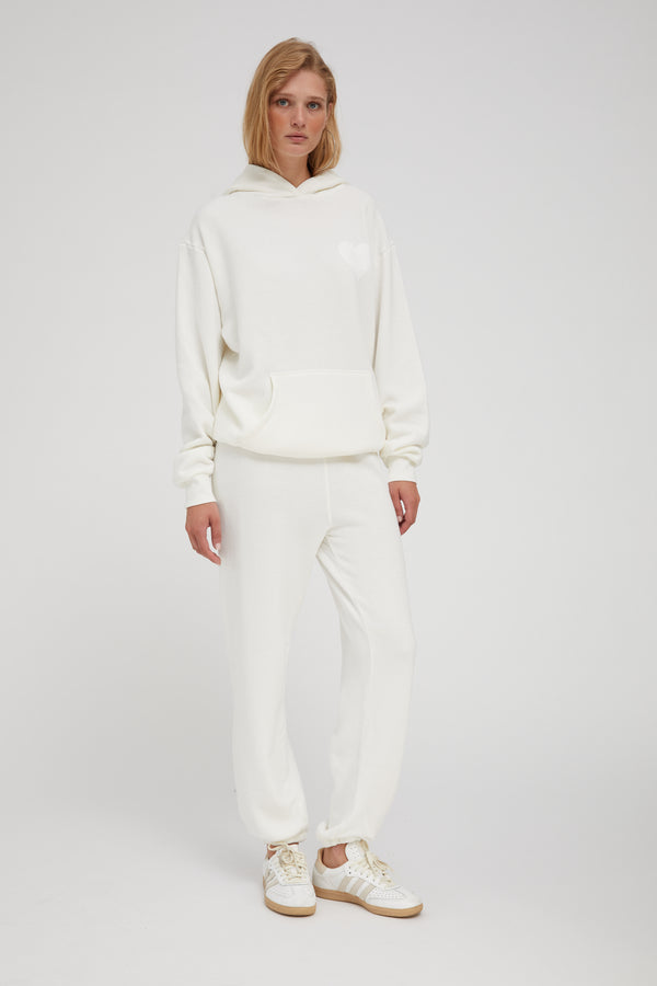 Sprwmn White Heart Hoodie White