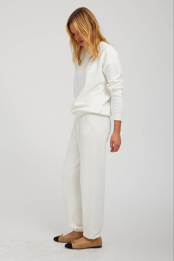 Sprwmn White Heart Sweatshirt White