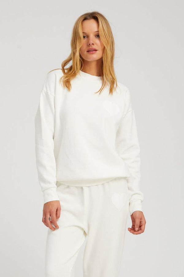 sprwmn White Heart Sweatshirt White