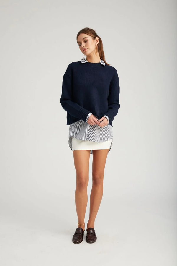 Sprwmn White Leather Classic Mini Skirt White