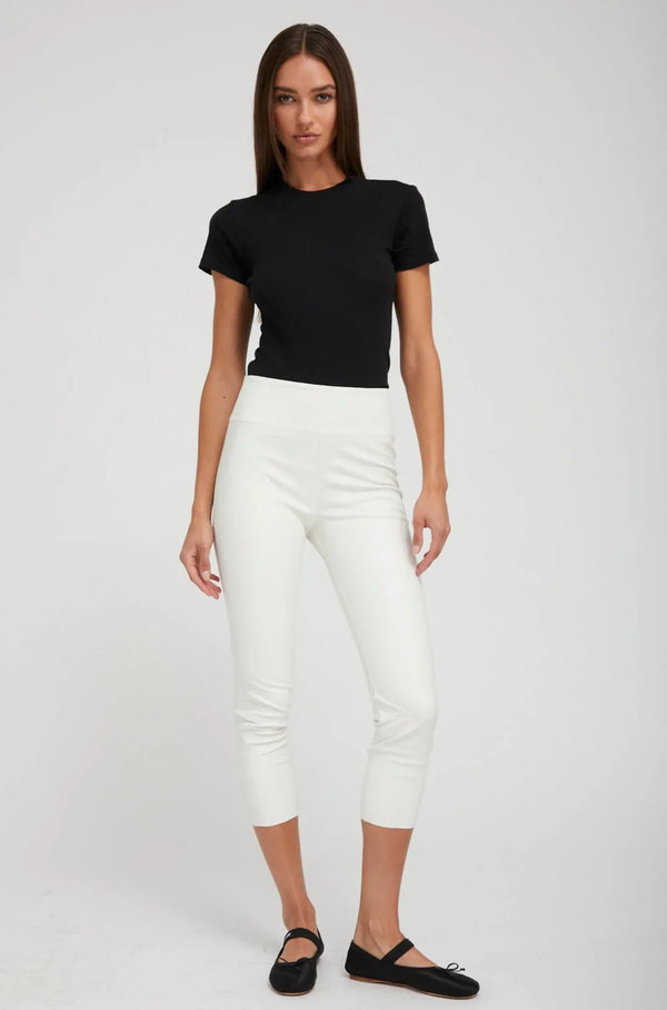 sprwmn White Leather Crop White