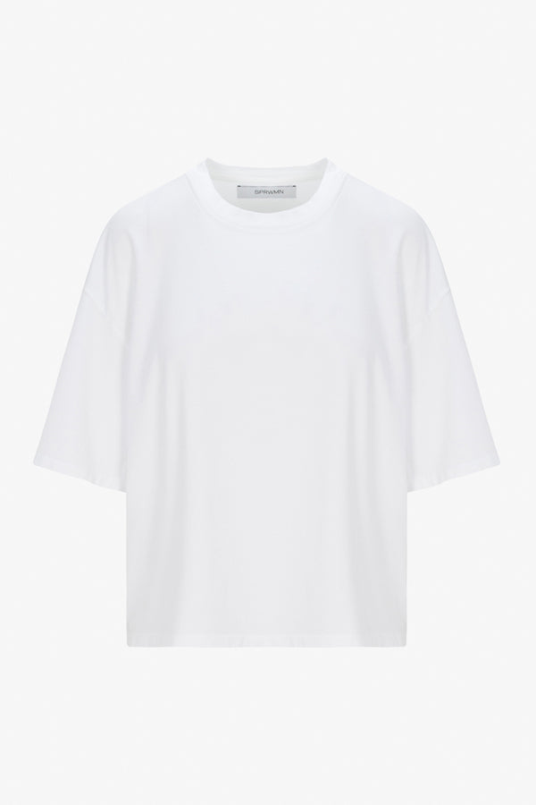 Sprwmn White Supima Cotton Boxy Tee WHITE