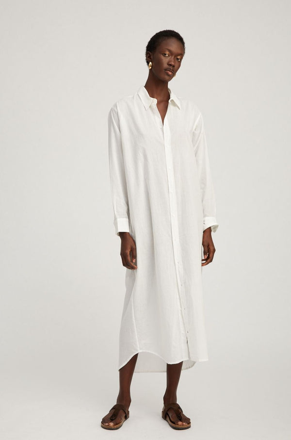 Sprwmn White Voile Tunic Maxi Dress White