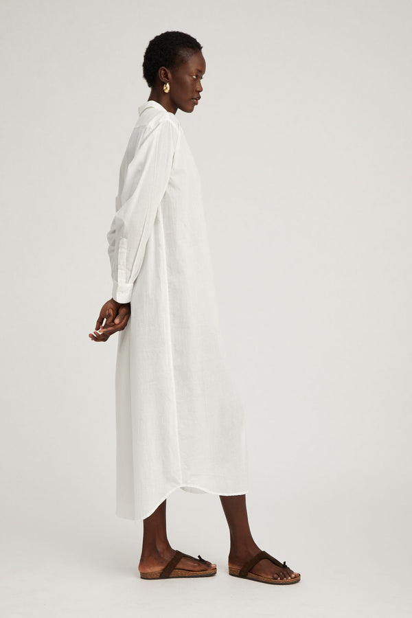 Sprwmn White Voile Tunic Maxi Dress White