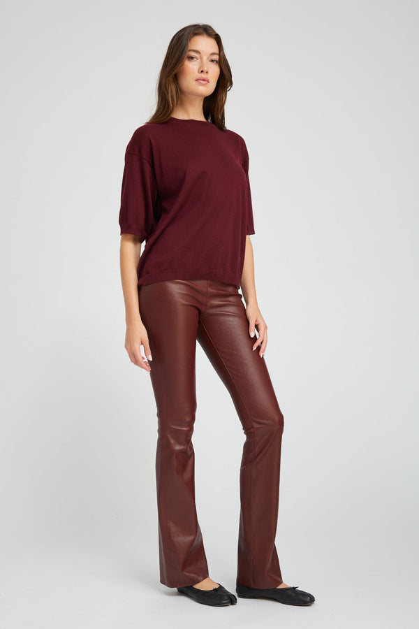 Sprwmn Wine Cashmere Boxy Tee WINE