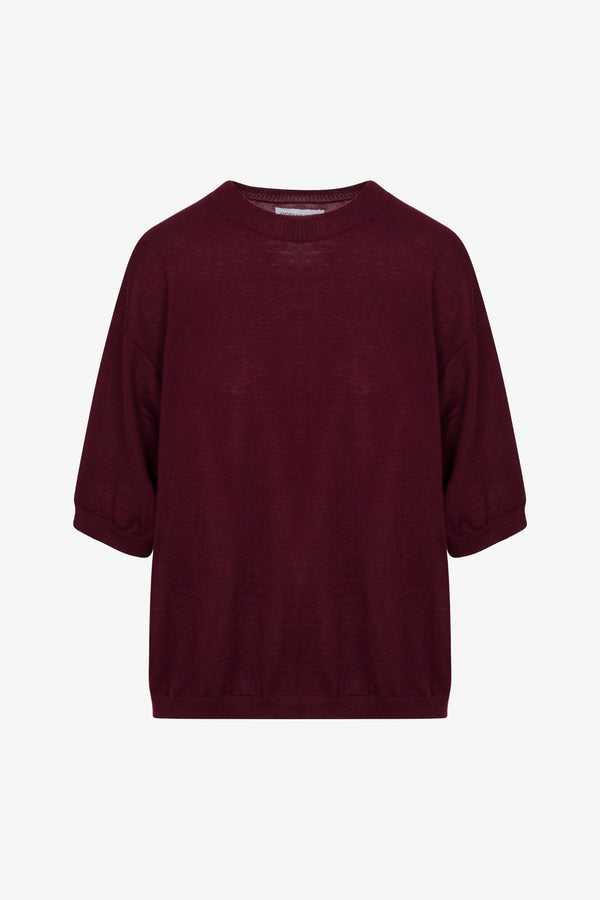 Sprwmn Wine Cashmere Boxy Tee WINE