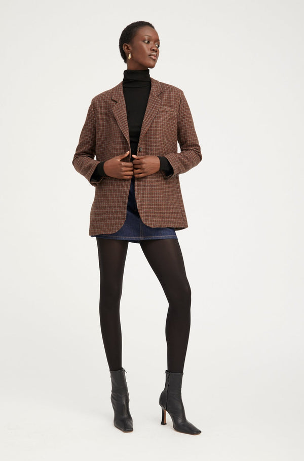Sprwmn Wool Oversized Blazer Houndstooth