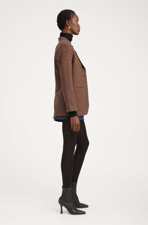 Sprwmn Wool Oversized Blazer Houndstooth