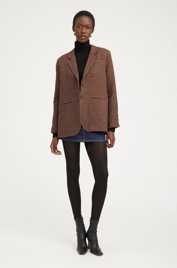 sprwmn Wool Oversized Blazer Houndstooth