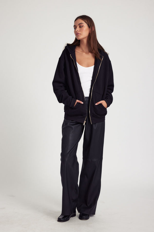 Sprwmn Zip Up Hoodie Black