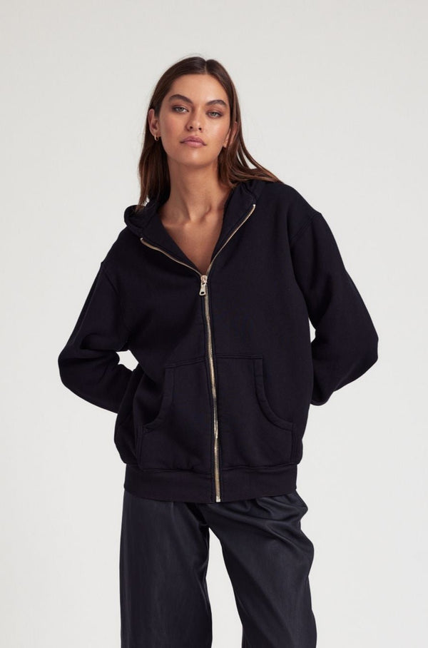 sprwmn Zip Up Hoodie Black