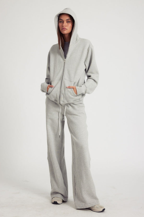 Sprwmn Zip Up Hoodie Heather Grey