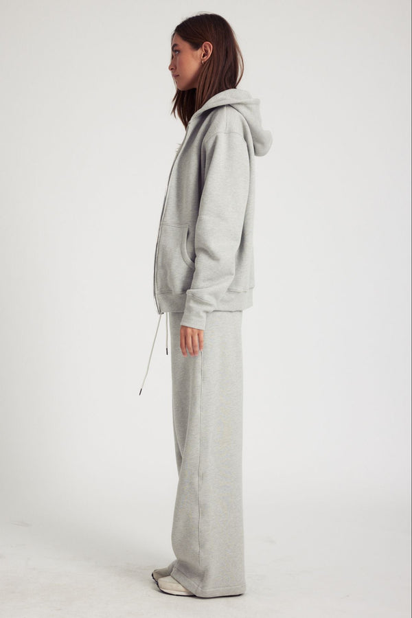 Sprwmn Zip Up Hoodie Heather Grey