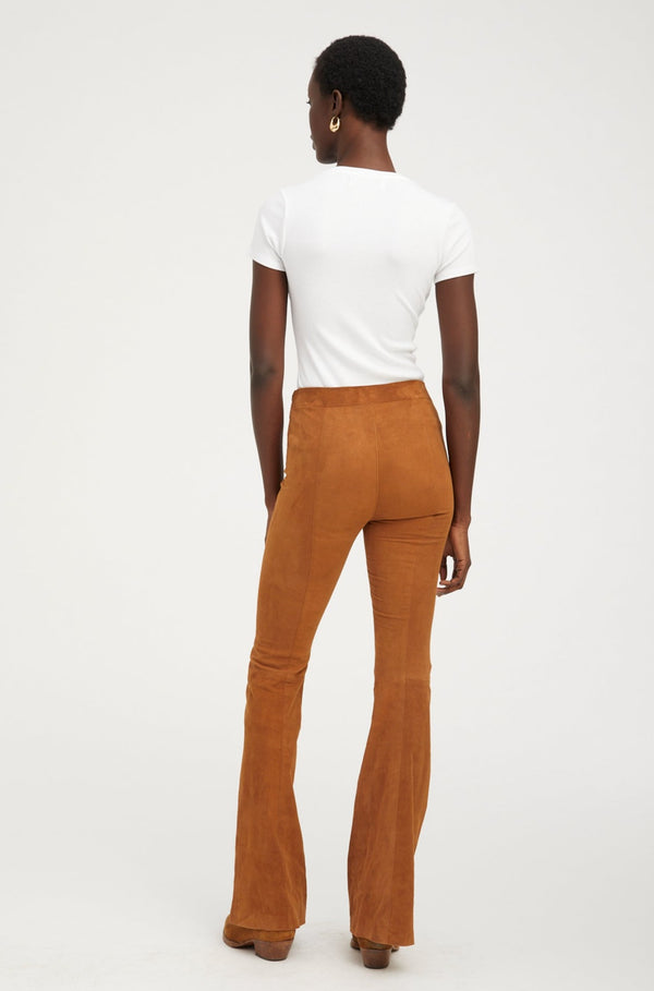 Sprwmn Suede Patch Pockets Super Flare Pants Dark Cognac