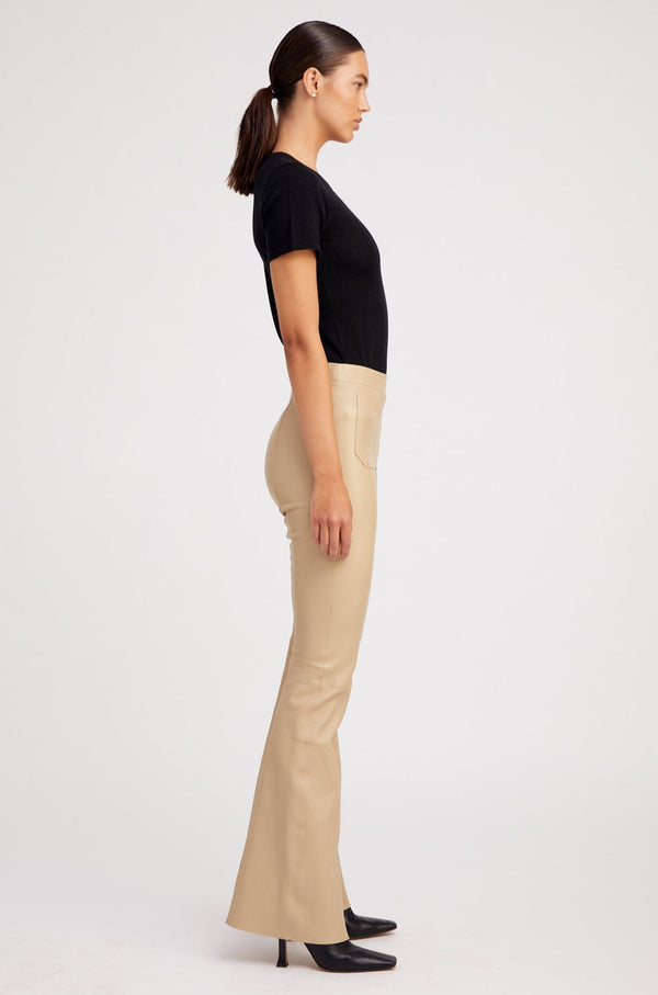 Sprwmn Travertine Leather Patch Pocket Super Flare Pants