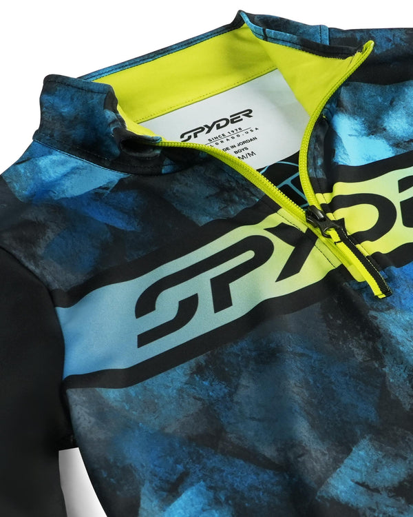 Spyder Boys Jacobs Half Zip T-Neck - Cobalt Block Camo