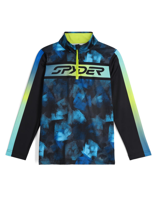 spyder Boys Jacobs Half Zip T-Neck - Cobalt Block Camo