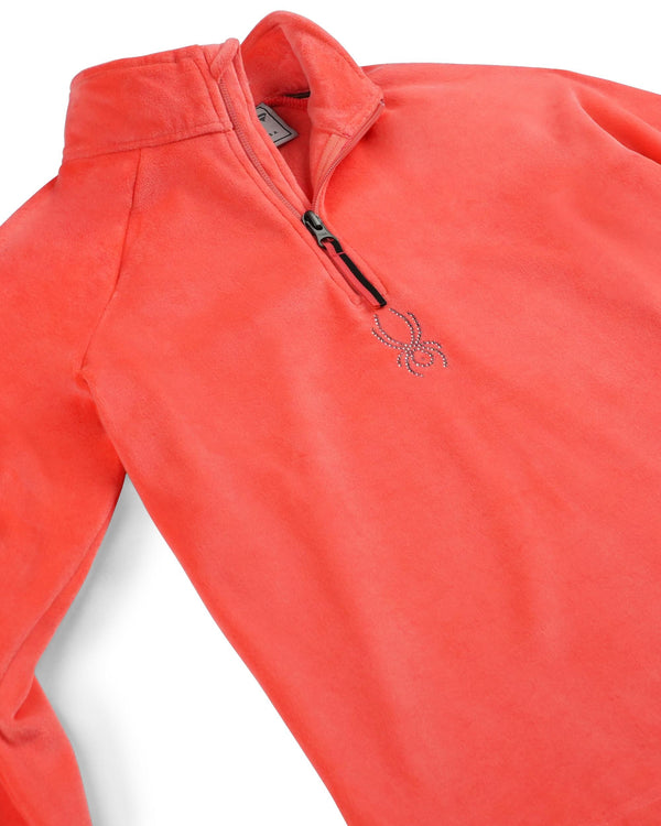 Spyder Girls Shimmer Bug Half Zip T-Neck - Coral Haze