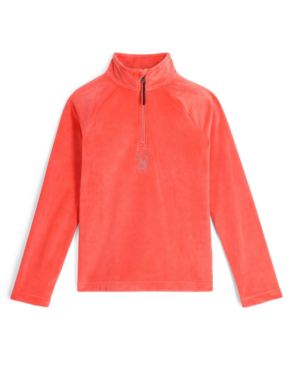 spyder Girls Shimmer Bug Half Zip T-Neck - Coral Haze