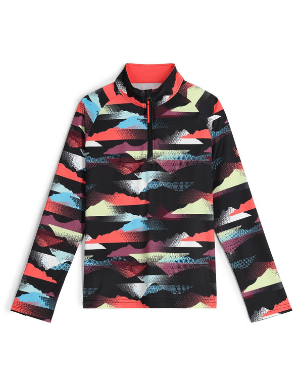 spyder Girls Surface Half Zip T-Neck - Multi Mountain Print