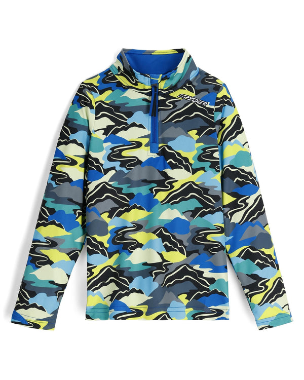 spyder Little Boys International Half Zip T-Neck - Cobalt Mountain Clouds