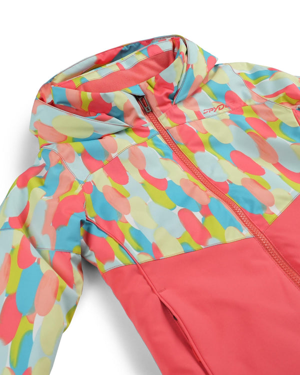 Spyder Little Girls Conquer Jacket - Coral Haze Sprinkles