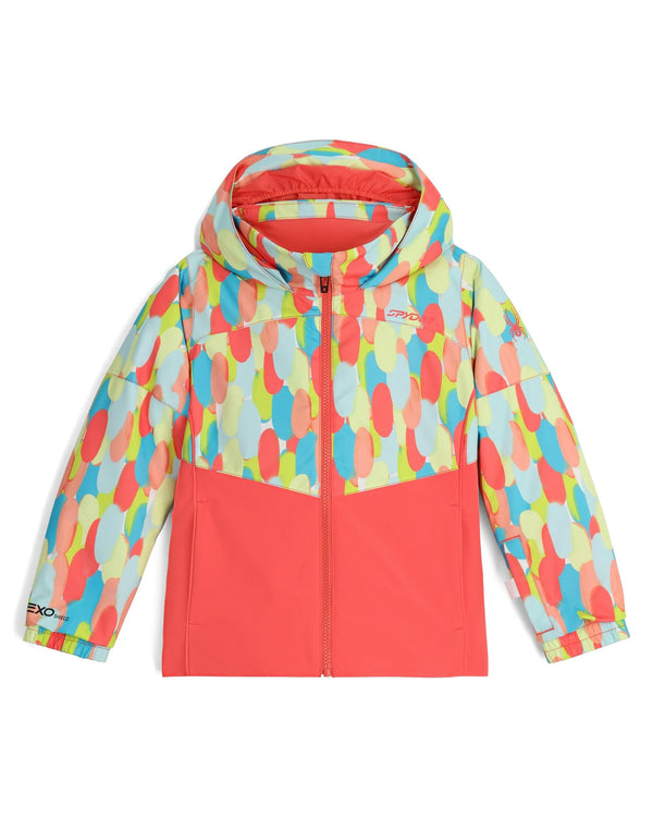 spyder Little Girls Conquer Jacket - Coral Haze Sprinkles