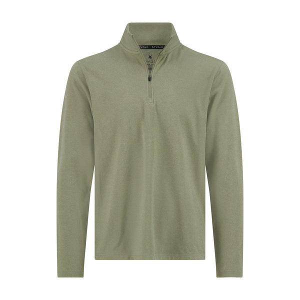 spyder Mens Brushed Vertical Stripe Quarter Zip - Brown