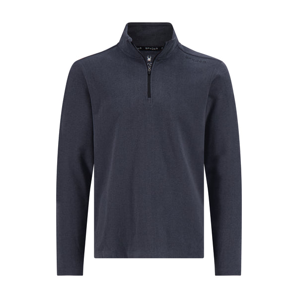 spyder Mens Brushed Vertical Stripe Quarter Zip - Grey