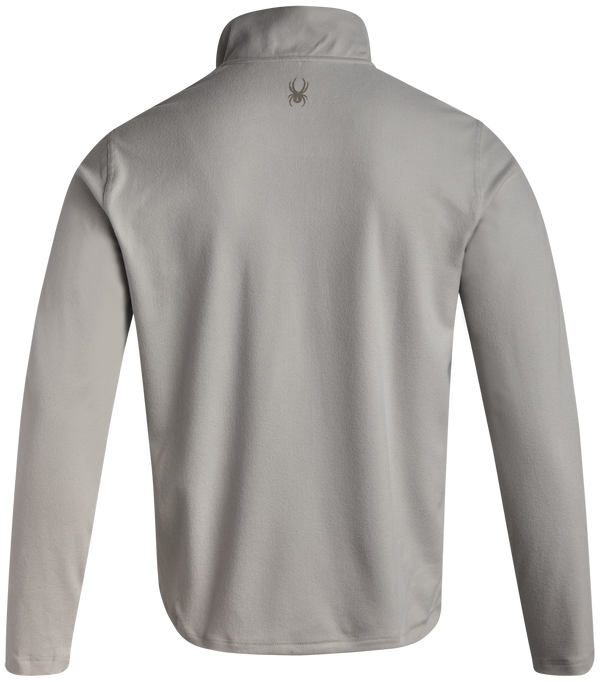 Spyder Mens Brushed Vertical Stripe Quarter Zip - Heather Grey