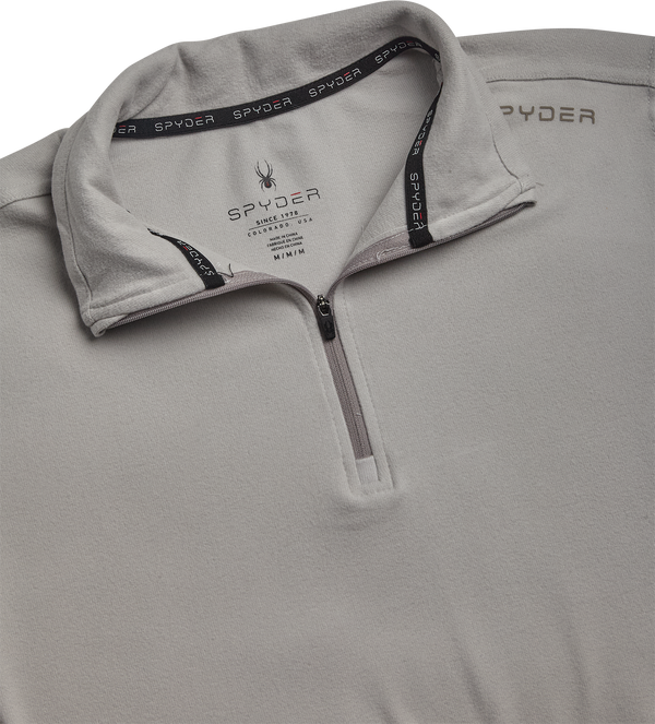 Spyder Mens Brushed Vertical Stripe Quarter Zip - Heather Grey