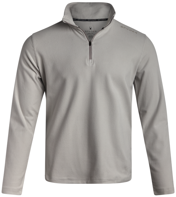 spyder Mens Brushed Vertical Stripe Quarter Zip - Heather Grey