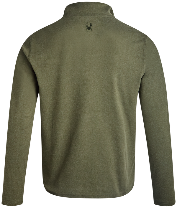 Spyder Mens Brushed Vertical Stripe Quarter Zip - Olive