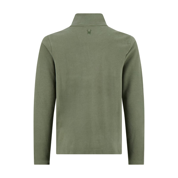 Spyder Mens Brushed Vertical Stripe Quarter Zip - Olive