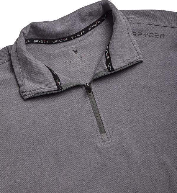 Spyder Mens Brushed Vertical Stripe Quarter Zip - Steel Grey