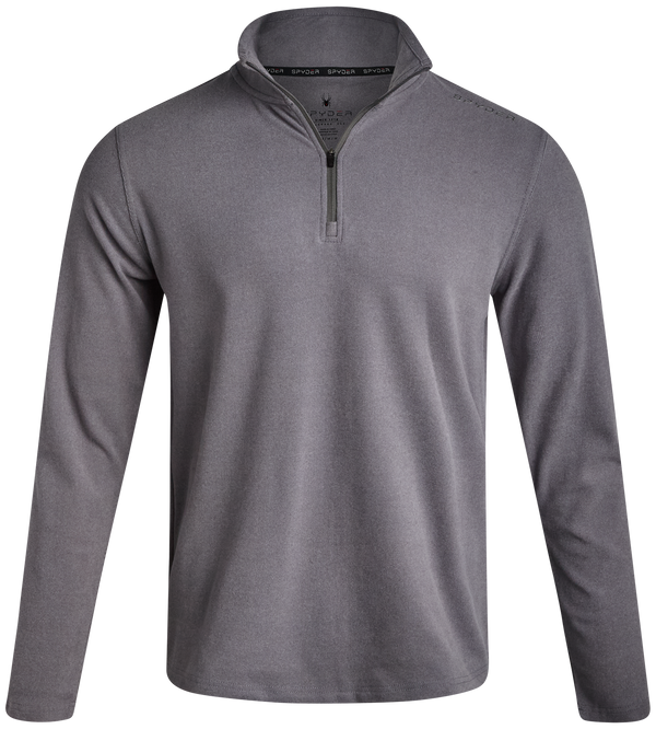 spyder Mens Brushed Vertical Stripe Quarter Zip - Steel Grey