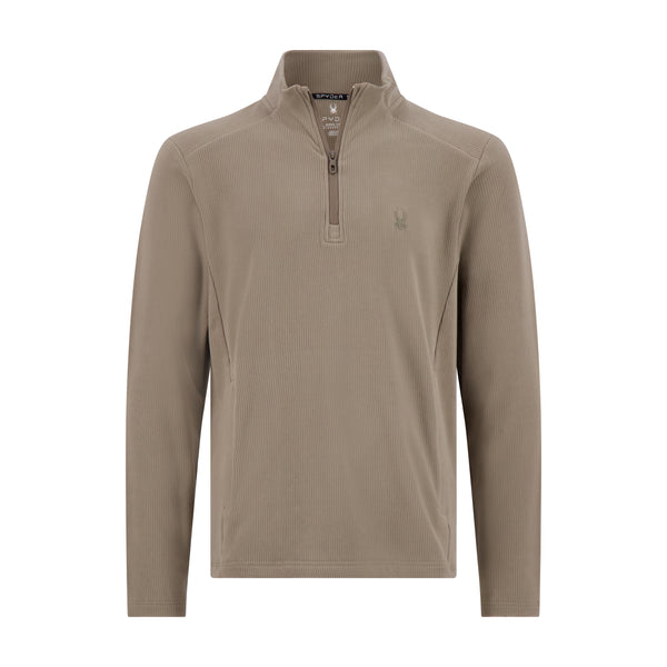 spyder Mens Corduroy Double Knit Quarter Zip - Timber