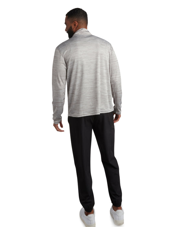 Spyder Mens Long Sleeve Honeycomb Quarter Zip - Heather Grey