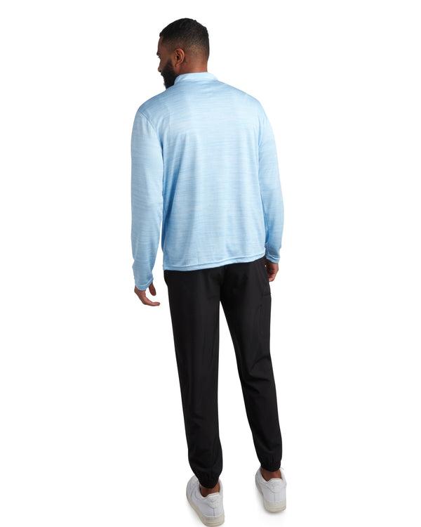 Spyder Mens Long Sleeve Honeycomb Quarter Zip - Sky Blue