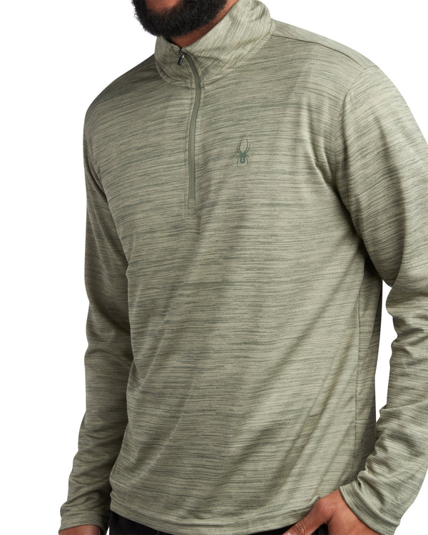 Spyder Mens Long Sleeve Honeycomb Quarter Zip - Spruce Green