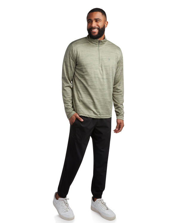 Spyder Mens Long Sleeve Honeycomb Quarter Zip - Spruce Green