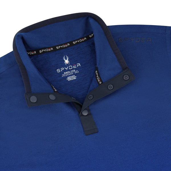 Spyder Mens Marled French Terry Quarter Snap - True Blue