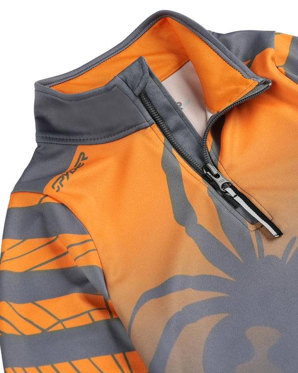 Spyder Boys Challenge Half Zip T-Neck - Orange Pop