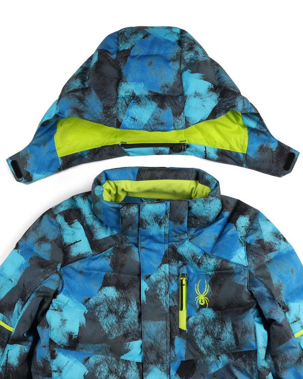 Spyder Boys Impulse Jacket- Cobalt Block Camo