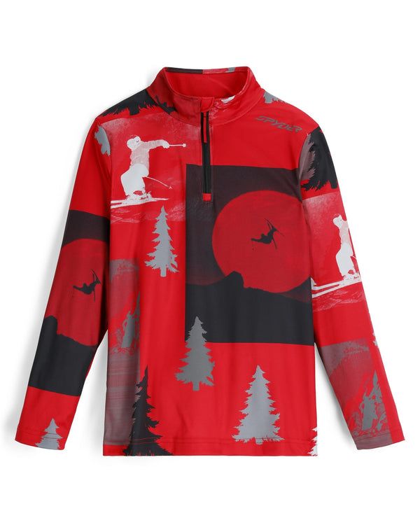 spyder Boys Jacobs Half Zip T-Neck - Spyder Red